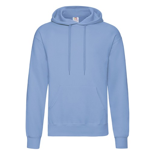 Fruit of the Loom, Classic Hooded Sweat, Men's Hooded Classic Hoodie, Sky Blue, XL