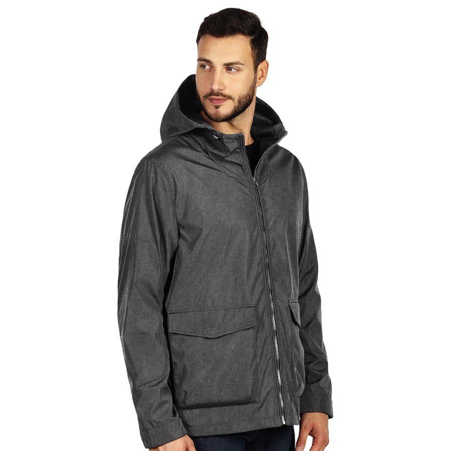PACIFIC, softshell hooded jacket, ash