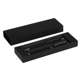 INK, metal ball pen and roller pen set black
