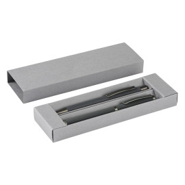 INK, metal ball pen and roller pen set gray