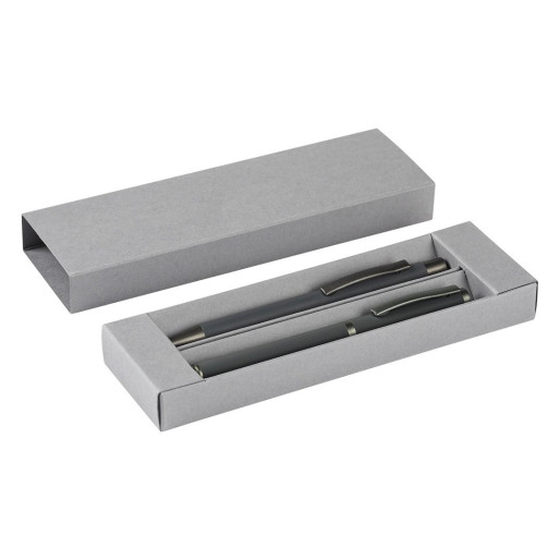 INK, metal ball pen and roller pen set gray