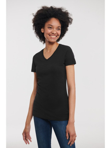 Russell,Ladies' Pure Organic V-Neck T