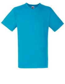Fruit of the Loom, Valueweight, Men's Short Sleeve Cotton V-Neck, Azure Blue, S