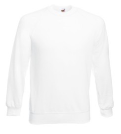 Fruit of the Loom, Classic Raglan Sweat, Classic Men's Hoodie, White, XL
