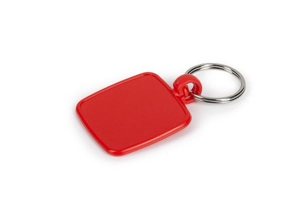 PIATTO, plastic keyring, red