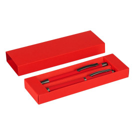 INK, metal ball pen and roller pen set red