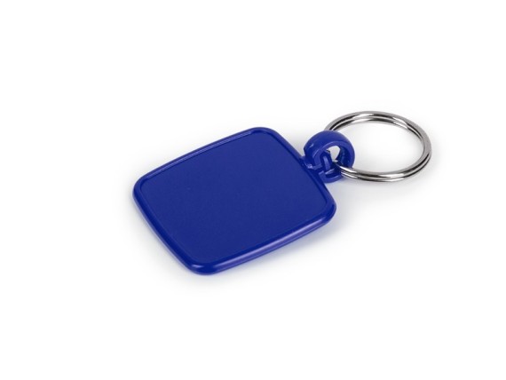 PIATTO, plastic keyring, blue
