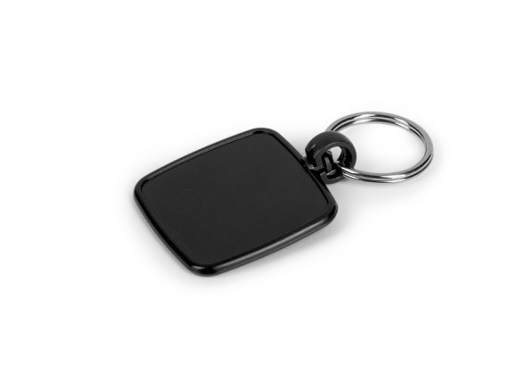 PIATTO, plastic keyring, black