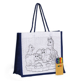 CHICO, bag with crayons, blue