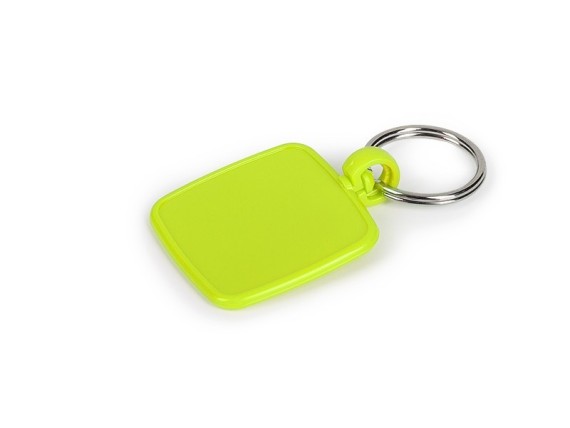PIATTO, plastic keyring, light green