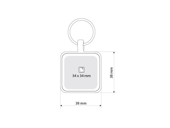 PIATTO, plastic keyring, light green