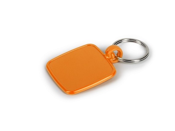 PIATTO, plastic keyring, orange