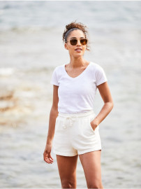 Fruit of the Loom, LADIES ICONIC 150 V-NECK, pamučna majica sa V izrezom 140 gr, bela boja, XS