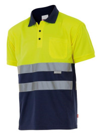 VL CUPID. Two-tone bird-eye polo shirt (160g/m²) with short sleeves, in polyester (100%)