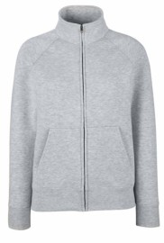 Fruit of the Loom, Ladies Premium Sweat Jacket, Women's Sweatshirt, Ash Gray, XL