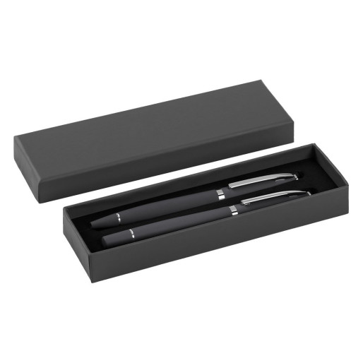 ASTRA PLUS, metal ball pen and roller pen set, gray