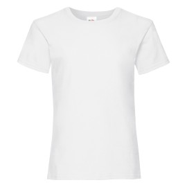 Fruit of the Loom, Valueweigtht Women's Children's T-shirt, White, 12-13