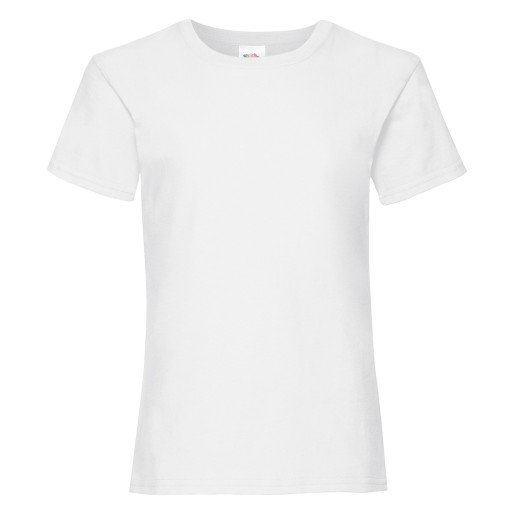 Fruit of the Loom, Valueweigtht Women's Children's T-shirt, White, 12-13