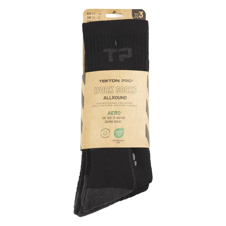 AERO, work socks made of recycled cotton, 3/1, dark gray