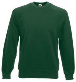 Fruit of the Loom, Classic Raglan Sweat, Classic Men's Hoodie, Forest Green, M