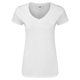 Fruit of the Loom, LADIES ICONIC 150 V-NECK, cotton t-shirt