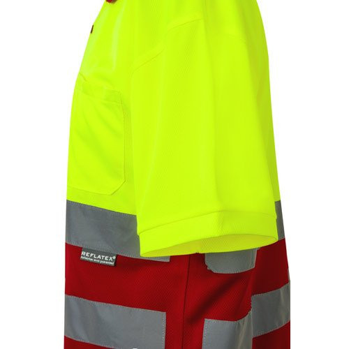 VL CUPID. Two-tone bird-eye polo shirt (160g/m²) with short sleeves, in polyester (100%)