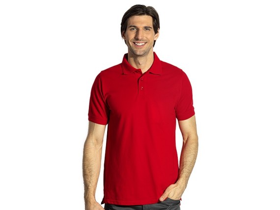 CARBON, short-sleeved heavyweight workwear polo shirt, 60% cotton, 40% polyester, red