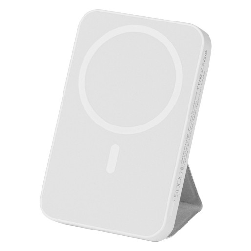 VEKTOR PD, power bank with magnet 5.000 mah, wireless charger, 15w, white