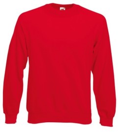 Fruit of the Loom, Classic Raglan Sweat, Classic Men's Hoodie, Red, S