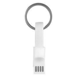 LINK, usb charging cable 2 in 1, keychain, white