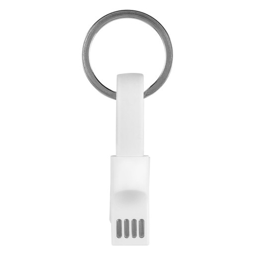LINK, usb charging cable 2 in 1, keychain, white