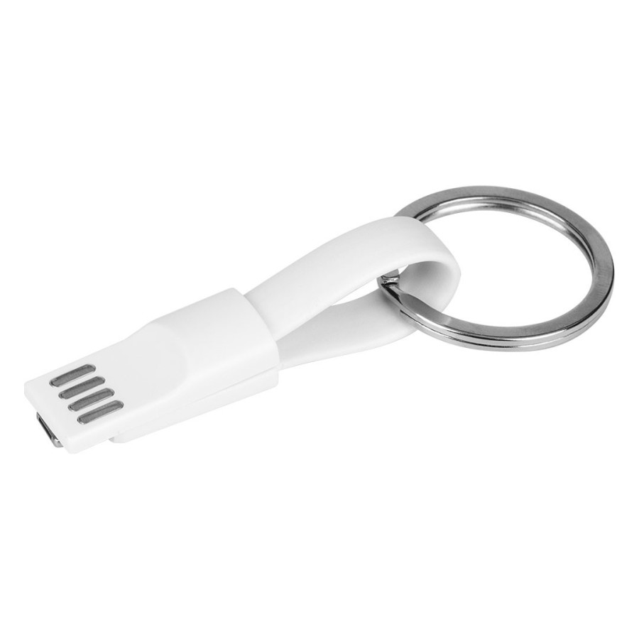 LINK, usb charging cable 2 in 1, keychain, white