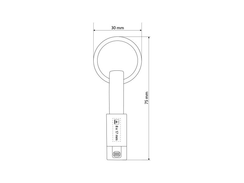 LINK, usb charging cable 2 in 1, keychain, white