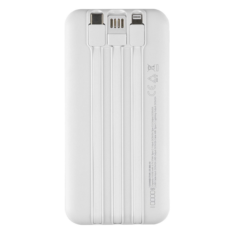 CONNECTOR, pomoćna baterija, 10.000 mah, bela