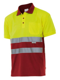 VL CUPID. Two-tone bird-eye polo shirt (160g/m²) with short sleeves, in polyester (100%)