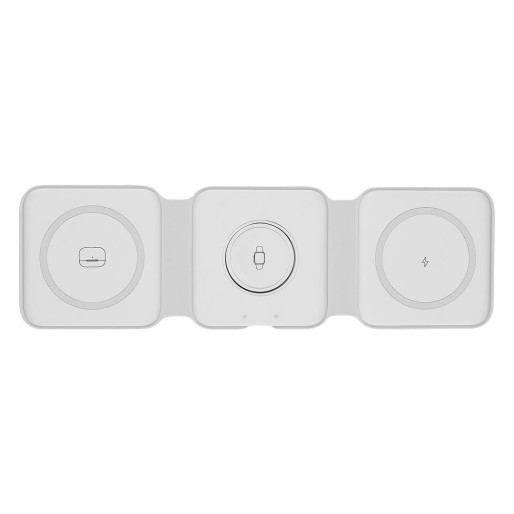 STATION, wireless charger with magnet, 3 in 1, white