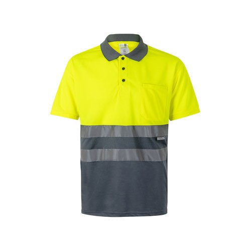VL CUPID. Two-tone bird-eye polo shirt (160g/m²) with short sleeves, in polyester (100%)