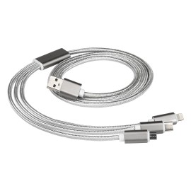 FLET, usb charging cable 3 in 1, silver