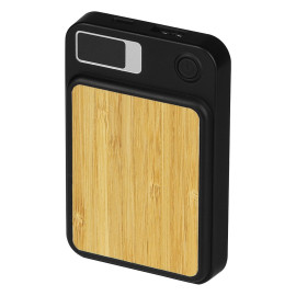 BINARY, power bank with magnet, 5.000 mah, wireless charger, 5w, black