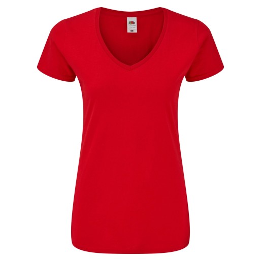 Fruit of the Loom, LADIES ICONIC 150 V-NECK, cotton t-shirt
