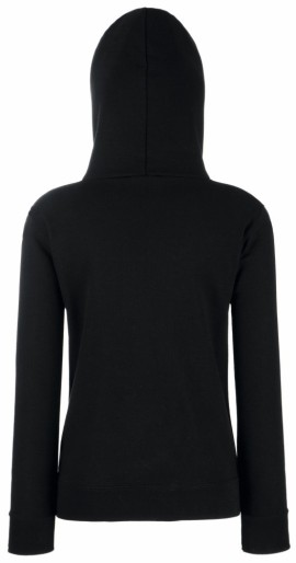 Fruit of the Loom, Ladies Premium Hooded Sweat Jacket, women's hooded sweatshirt, black, L