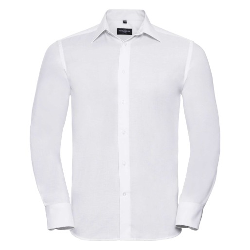 RUSSELL men's ECare Tail Oxford Long Sleeve Shirt