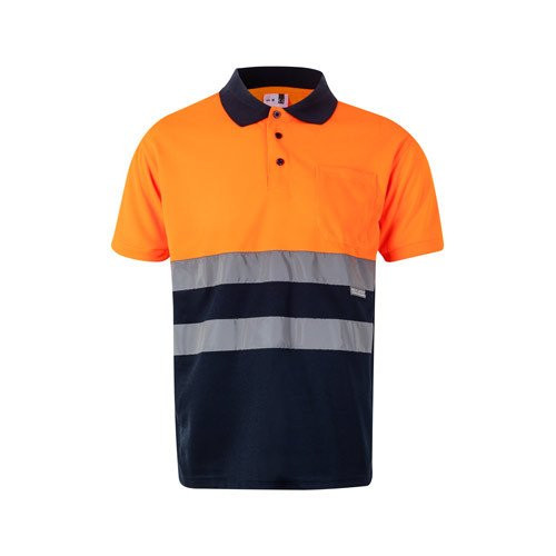 VL CUPID. Two-tone bird-eye polo shirt (160g/m²) with short sleeves, in polyester (100%)