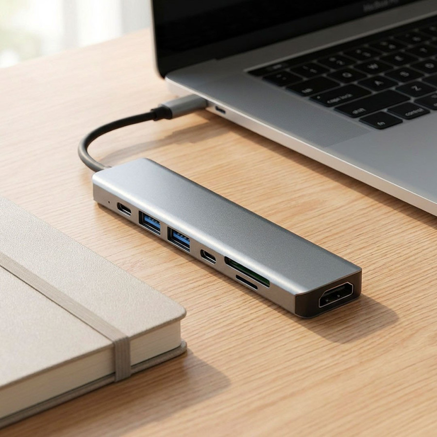 VOLT 7IN1, usb razdelnik sa 7 ulaza, tamno sivi