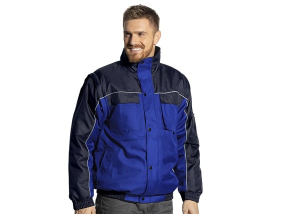 SHIFT, workwear jacket with zip-off sleeves blue