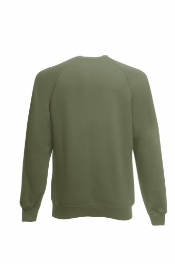 Fruit of the Loom, Classic Raglan Sweat, Men's Sweatshirt, Olive Green, L