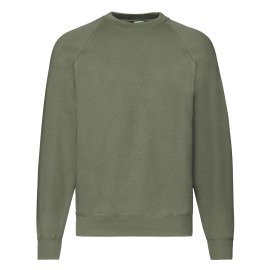 Fruit of the Loom, Classic Raglan Sweat, Men's Sweatshirt, Olive Green, XL