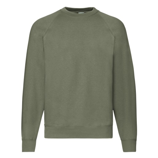 Fruit of the Loom, Classic Raglan Sweat, Men's Sweatshirt, Olive Green, XL