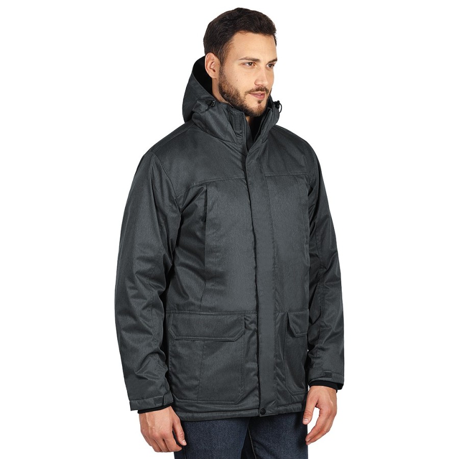 YETI, unisex hooded winter jacket, dark gray