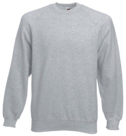 Fruit of the Loom, Classic Raglan Sweat, Men's Sweatshirt, Ash Gray, M